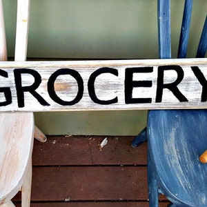 Antique Rustic Grocery Wood Sign, Farmhouse Decor, Shabby Chic Decor, Rustic Cottage Decor, Fixer Upper Sign