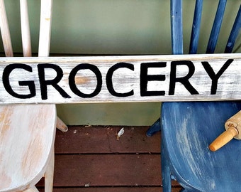 Antique Rustic Grocery Wood Sign, Farmhouse Decor, Shabby Chic Decor, Rustic Cottage Decor, Fixer Upper Sign