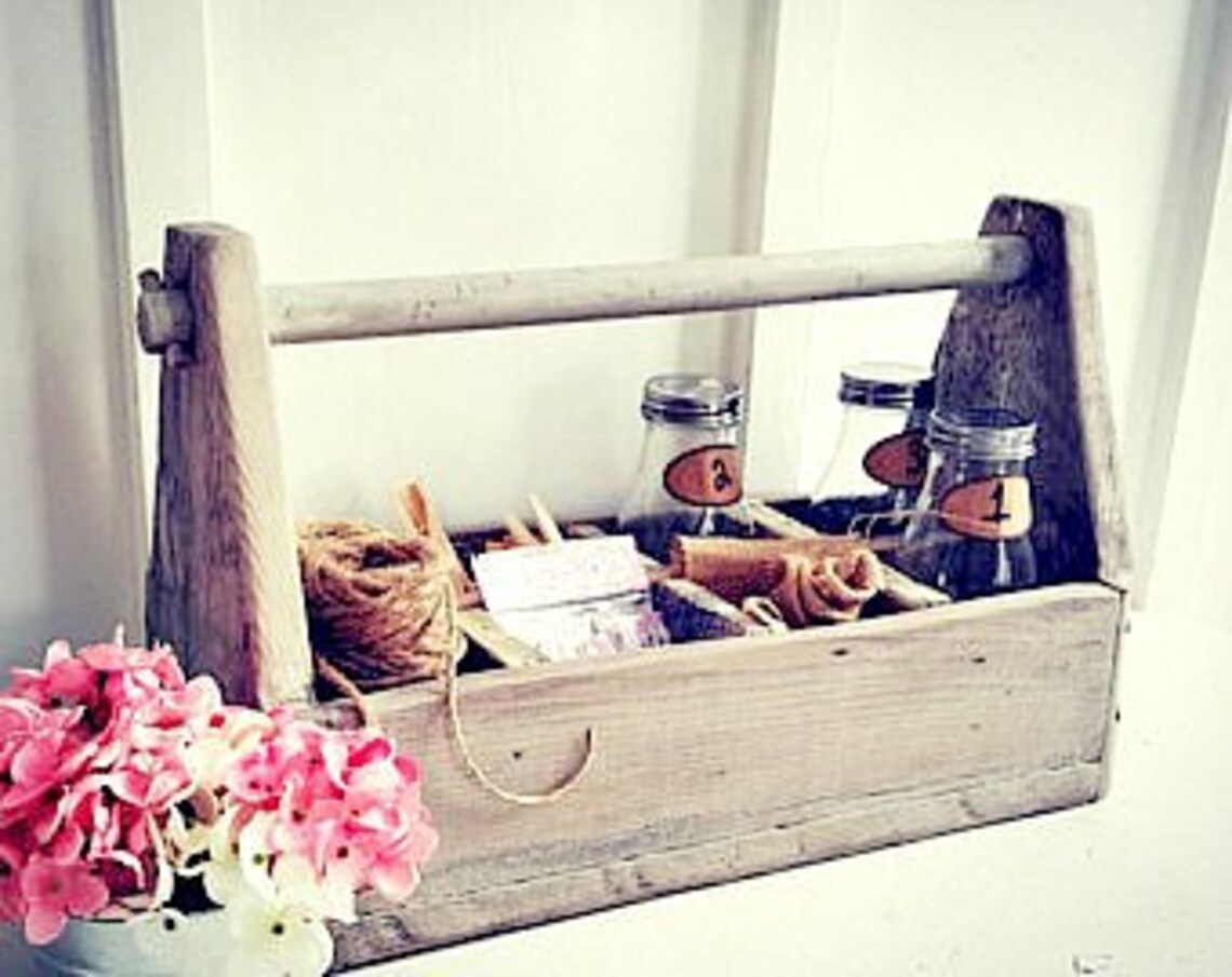 Rustic Wood Tool Box Wedding Tool Boxgarden Tool Box Etsy