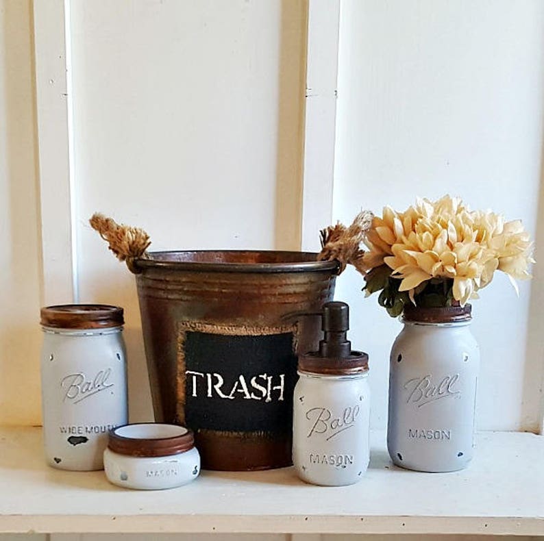 rustic mason jar bathroom sets