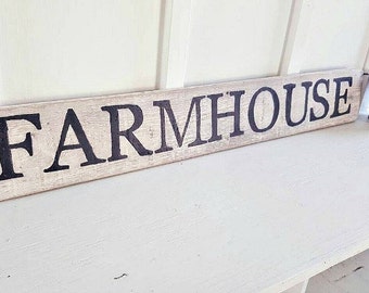 Farmhouse Wood Sign. Rustic. Large. White. Distressed wood. Farmhouse Decor. Rustic Accents. Fixer Upper Farmhouse Sign
