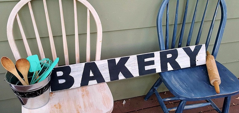 Bakery Wood Sign. Farmhouse Signs. Vintage. Hand Painted Wood Sign. Vintage Wall Decor. Farmhouse Kitchen Wall Decor. Fixer Upper Signs image 2