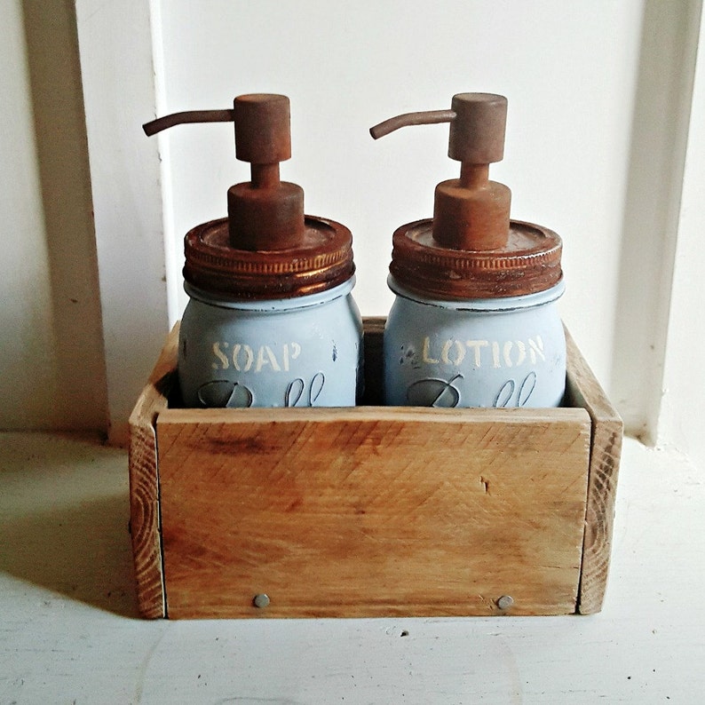 Mason Jar Soap Dispenser Sets. Wood Soap Dispenser Boxes. Etsy