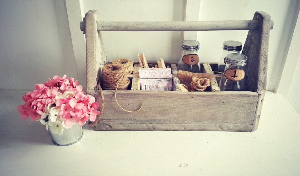 Rustic Wood Tool Box Wedding Tool Boxgarden Tool Box Etsy