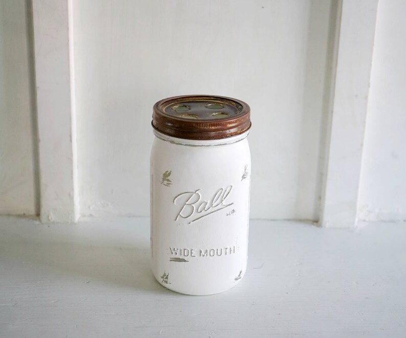 Mason Jar Bathroom Set. Rustic. Farmhouse. Galvanized Waste Etsy