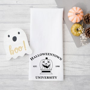 Toalla de mano de la ciudad de Halloween/ Decoración del hogar de otoño/ Decoración del hogar/ Toalla de cocina/ Toalla de Halloween/ Toalla de mano de Halloween/ Decoración de la cocina