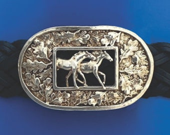 2 Horses Oak Leaf Buckle