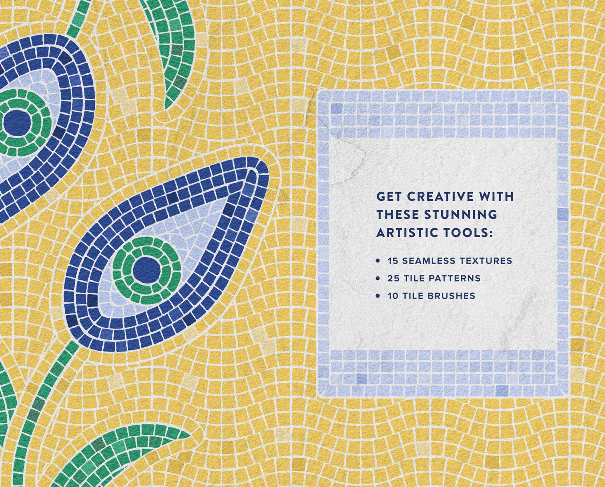 Mosaic Tile Adobe Illustrator Brushes Seamless Patterns Etsy