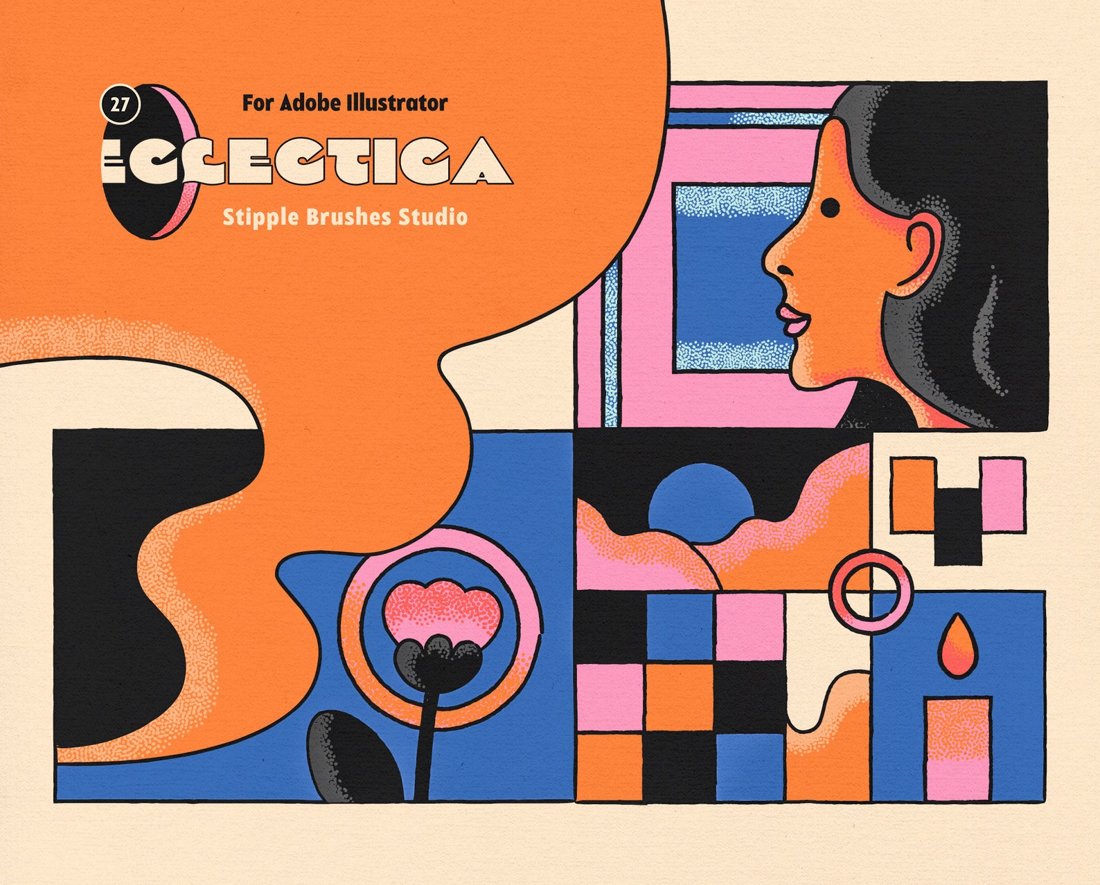 27 Stipple Brushes for Adobe Illustrator Shading Brushes Etsy