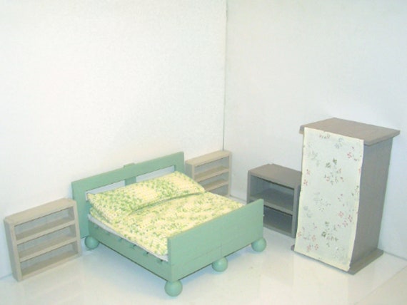 Doll House Miniature Bedroom Furnitures Parents Barbie Etsy