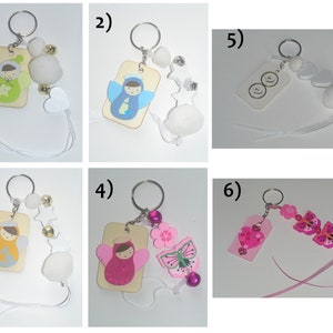 Jewelry Keychain Porte-clé Angel Clouds Wooden Key Ring Sky Cupid Galaxy Charm Love School Bag Paradise Butterfly Wedding Rings
