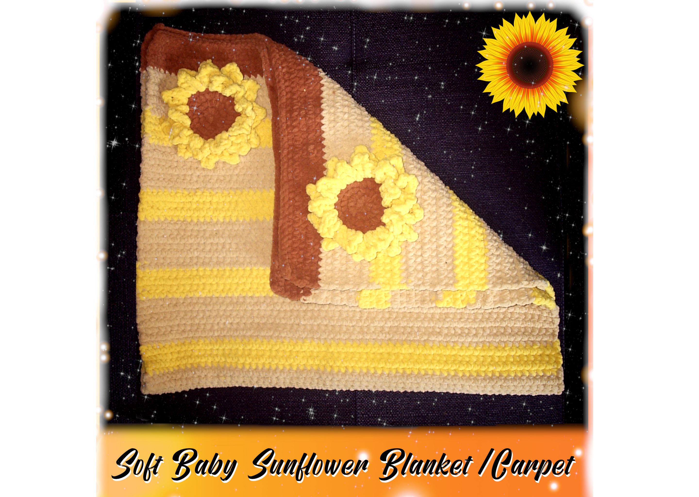 Tapis Crocheté Lin Naturel - Motif Jardin Tournesol - Déco Maison
