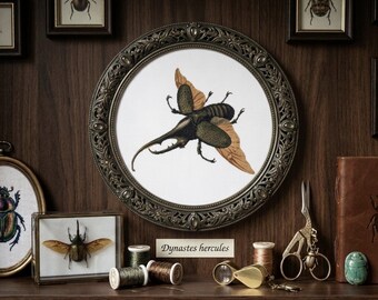 Hercules Beetle Cross Stitch - George Edwards Artwork PDF Pattern Chart