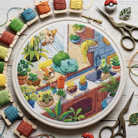 Bulbasaur Cross Stitch - Stellar Crown 143 - Pokemon PDF Pattern Chart