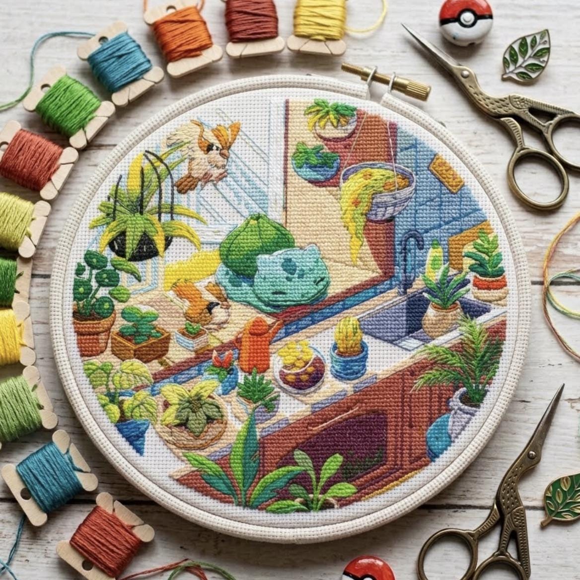 Bulbasaur Cross Stitch - Stellar Crown 143 - Pokemon PDF Pattern Chart