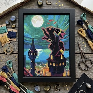 Umbreon VMAX Cross Stitch - Moonbreon Evolving Skies - Grille de motifs Pokemon PDF