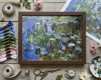 Water Lilies by Claude Monet Cross Stitch - Fine Art PDF Pattern Chart