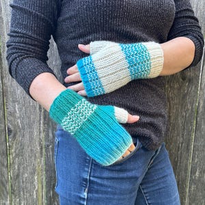 Fingerless gloves, hand knitted fingerless mitts, texting gloves, knit handwarmers, women&#39;s wrist warmers, gift for her, wool mittens