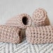 Sand Durable Chair Legs Pads for Kitchen and Dining Room Chairs, Home Office Light Brown Homemade Slipcovers, Knitted Pads 