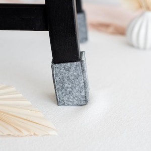Square Felt Chair Socks - Gray & Black, Floor Protectors