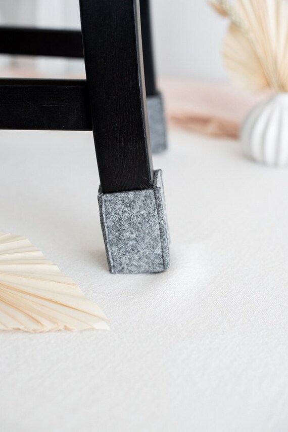 Felt Light Gray Melange Chair Leg Socks for Kitchen Dinning Room