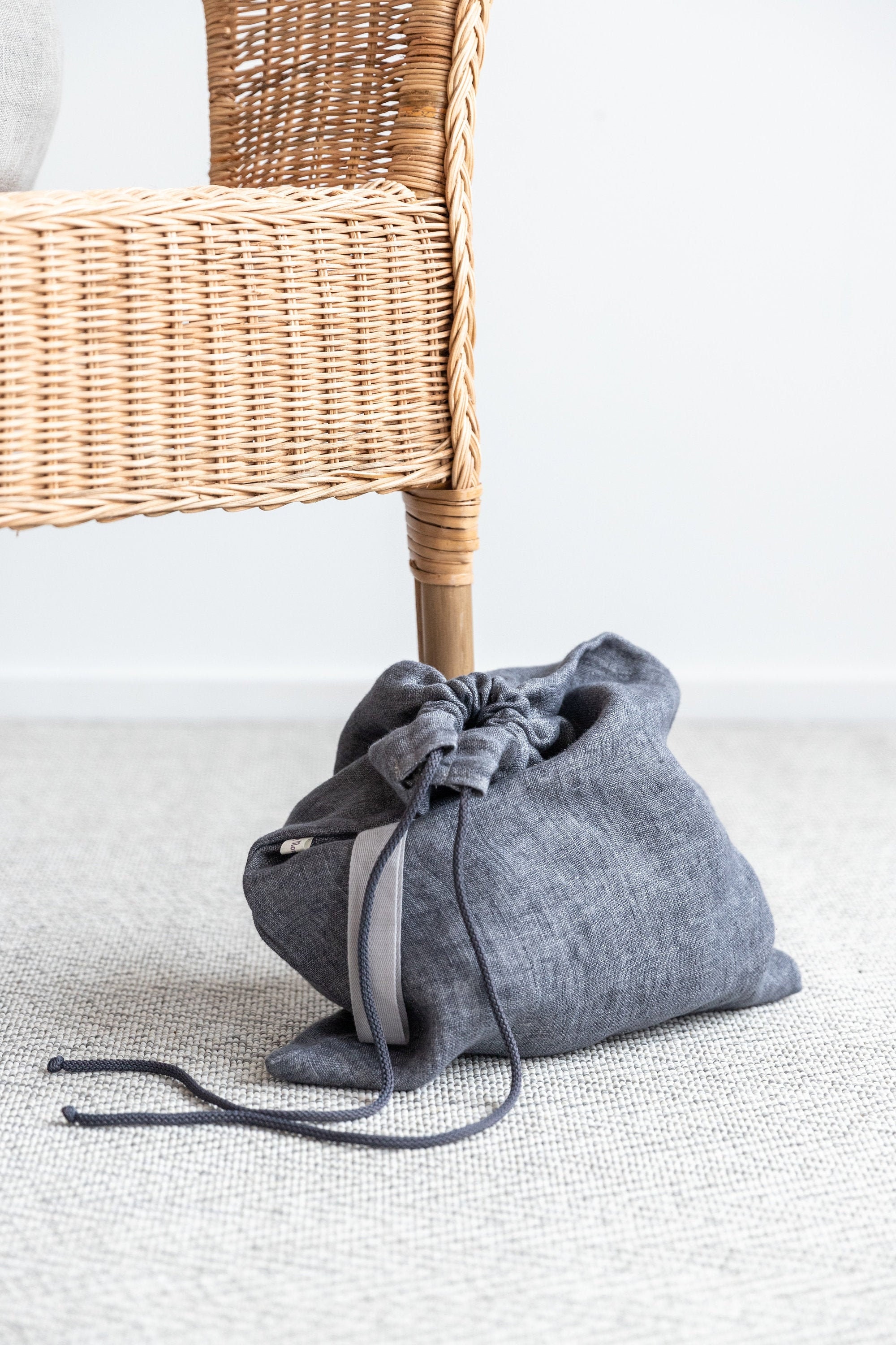 Laundry Bag for Socks and Underwear made of Light Gray Linen Etsy