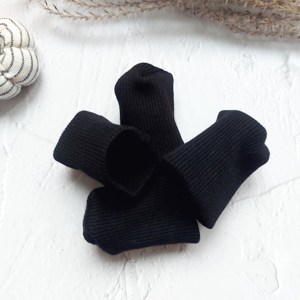 Black Chair Slipcovers, Ribbon Chair Legs Socks, Kitchen Dining Room Kids Room Knitwear Floor Protectors, Set of 4 Washable Chair Socks