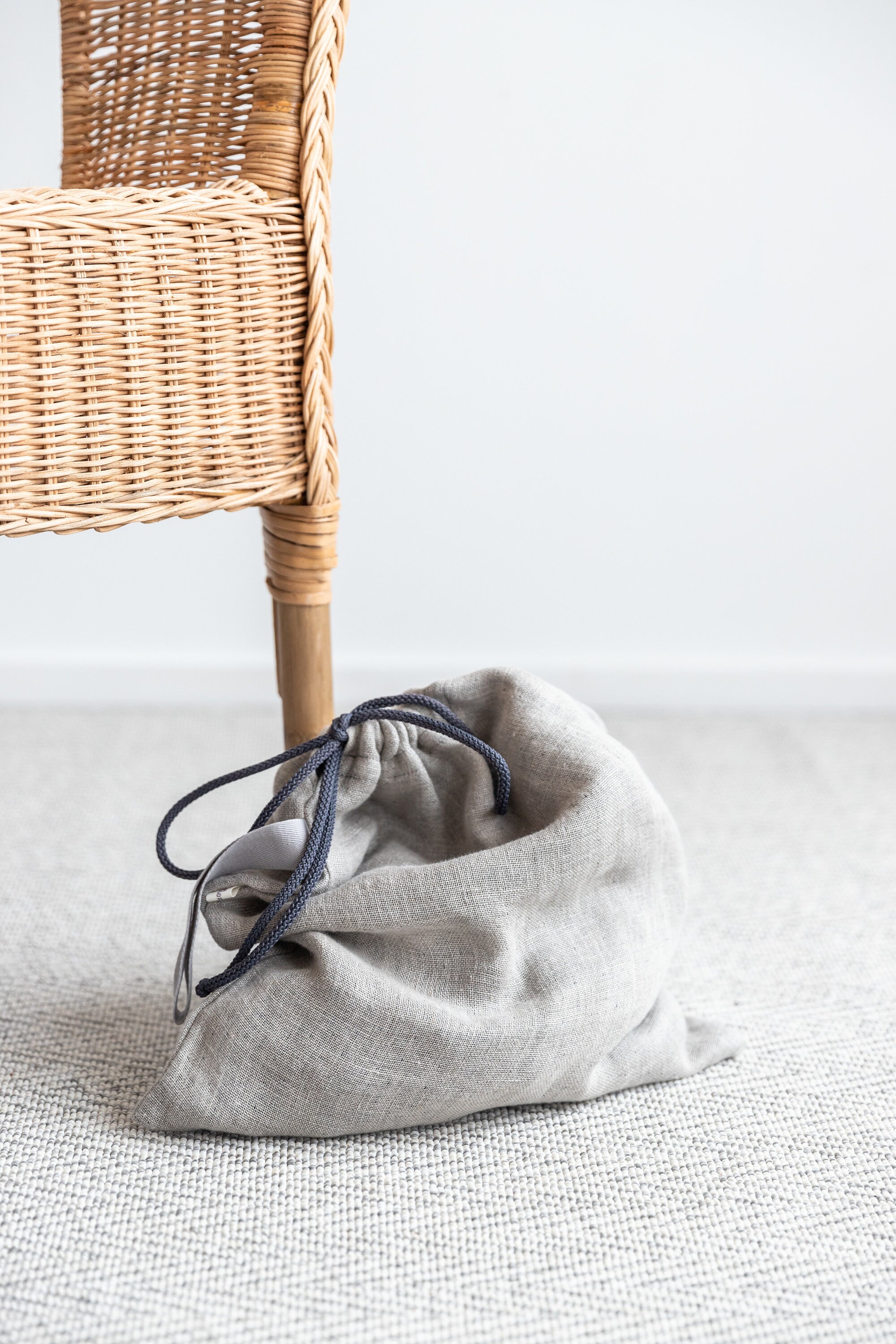 Laundry Bag for Socks and Underwear made of Light Gray Linen Etsy