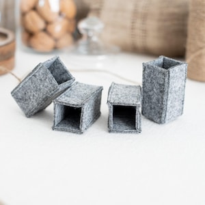 Gray Felt Chair Leg Covers for Floor Protection with Double Bottom for Kitchen, Dining Room, Kids Room, Non-Slip Floor Guards