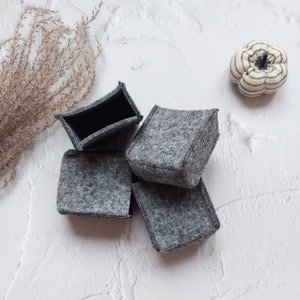 Rectangular-Shaped Chair Legs - Felt Floor Protectors for Kitchen, Dining Room, Kids Room, Office | Gray and Black Chair and Table Socks