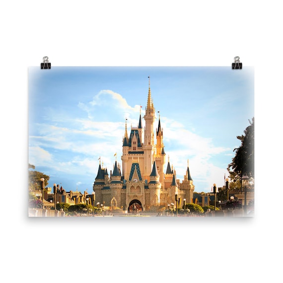WDWウォルトディズニーワールドシンデレラ城絵画 24x18または36x24ウォルトディズニーワールドシンデレラ城アート