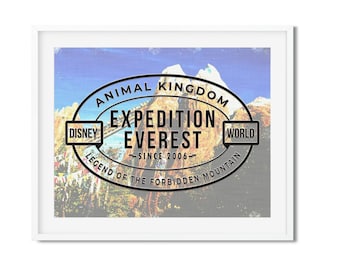 Disney Animal Kingdom Expedition Everest Attraction Art Print, Disney Home Art, Print for Disney Lovers, Disney Park Art, Home Decor