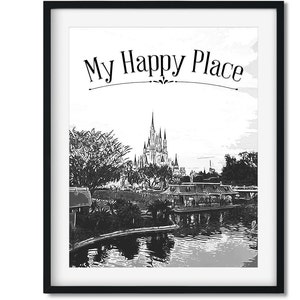 Magic Kingdom Art Print, My Happy Place Art Print, Disney Home Decor, Vacation Art Print