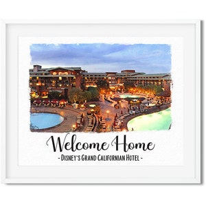 Disneyland Grand Californian Resort Art Print, Disney Vacation Club Art Print, Disneyland California Disney Resort Home Decor