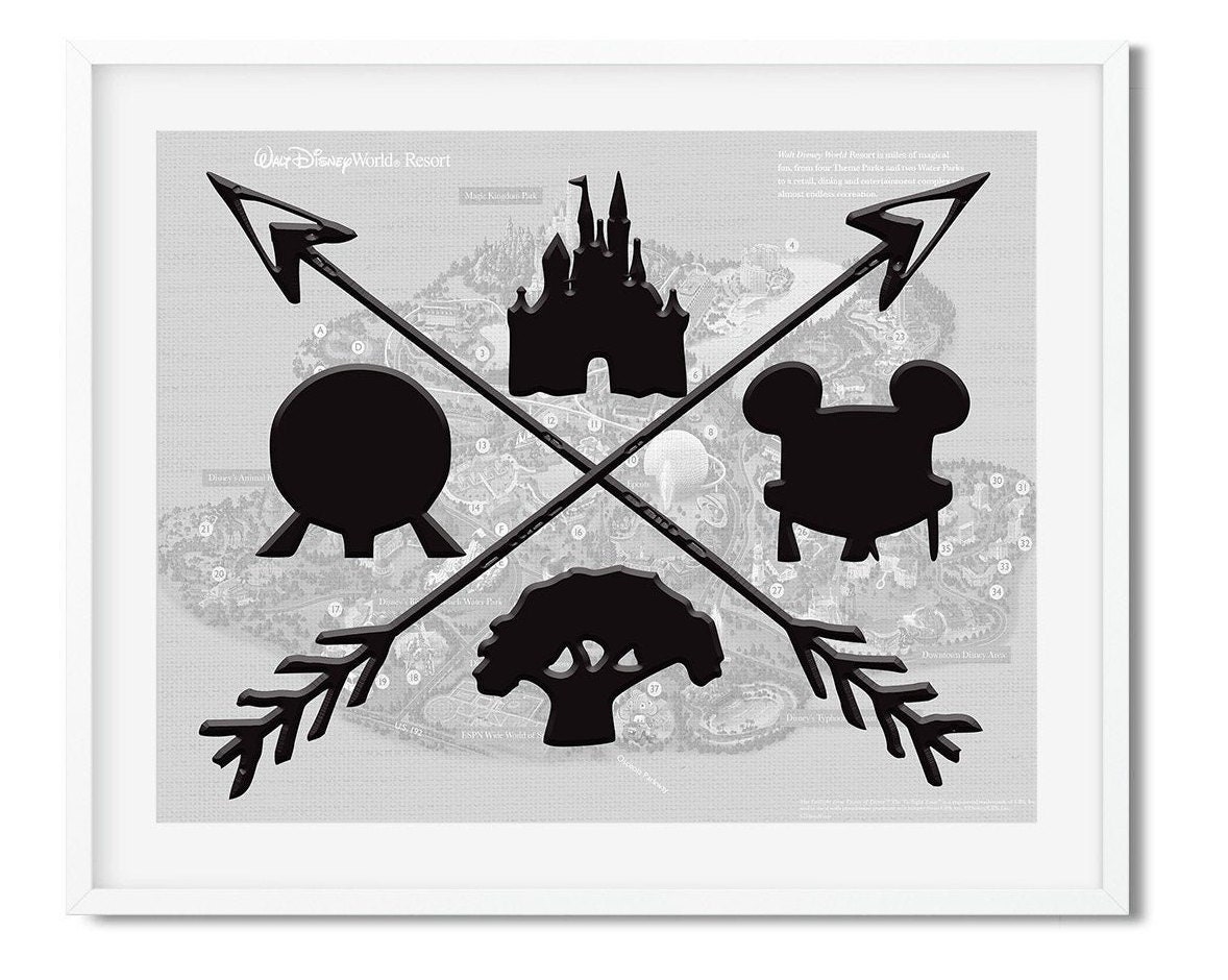 Walt Disney World Resort Map (national Park-style) With