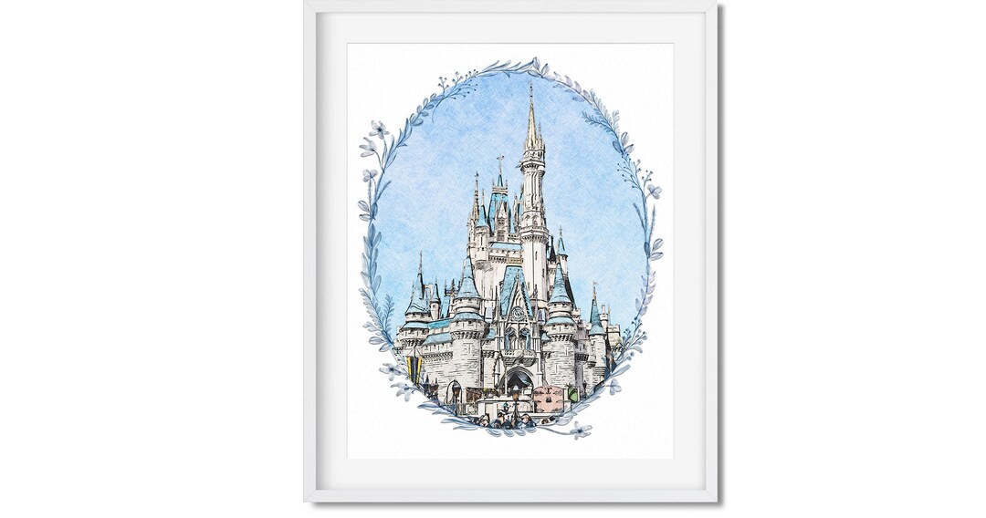 Cinderella Castle Featured With Watercolor Effect at Walt Disney World ...
