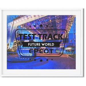 Disney Epcot Test Track Attraction Art Print, Disney Home Art, Print for Disney Lovers, Disney Park Art, Home Decor