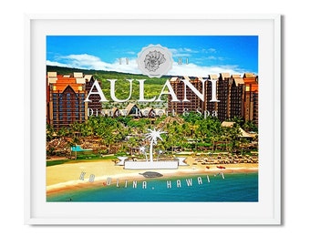 Disney Aulani Poster: Retro Hawaii Style - Vibrant Travel Art - Etsy