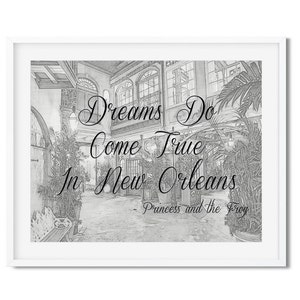 Disneyland New Orleans Art, Dreams Do Come True In New Orleans Print, Princess and the Frog Art Print