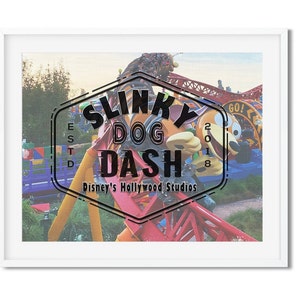 Disney Hollywood Studios Slinky Dog Dash Attraction Art Print, Disney Home Art, Print for Disney Lovers, Disney Park Art, Home Decor