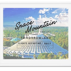 Space Mountain Wall Art, Disney Home Decor, Disney World Art, Disneyland Park Home Decor, Wall Art for Disney Fans