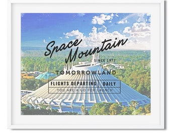 Space Mountain Wall Art, Disney Home Decor, Disney World Art, Disneyland Park Home Decor, Wall Art for Disney Fans