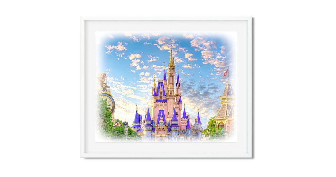 WDWウォルトディズニーワールドシンデレラ城絵画 ウォルト ディズニー ワールド シンデレラ城アートプリント、ウォルト