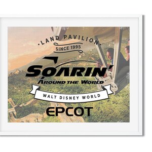 Disney Epcot Soarin&#39; Attraction Art Print, Disney Home Art, Print for Disney Lovers, Disney Park Art, Home Decor