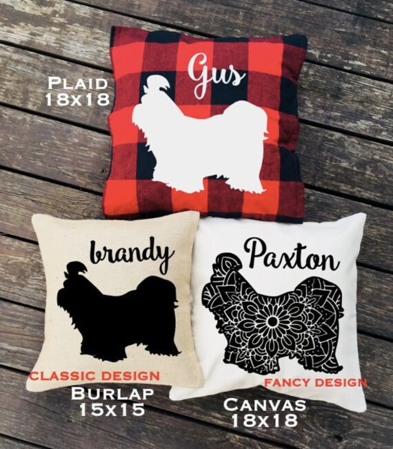 Shih Tzu Pillow Personalized Shih Tzu Silhouette Pillow Etsy