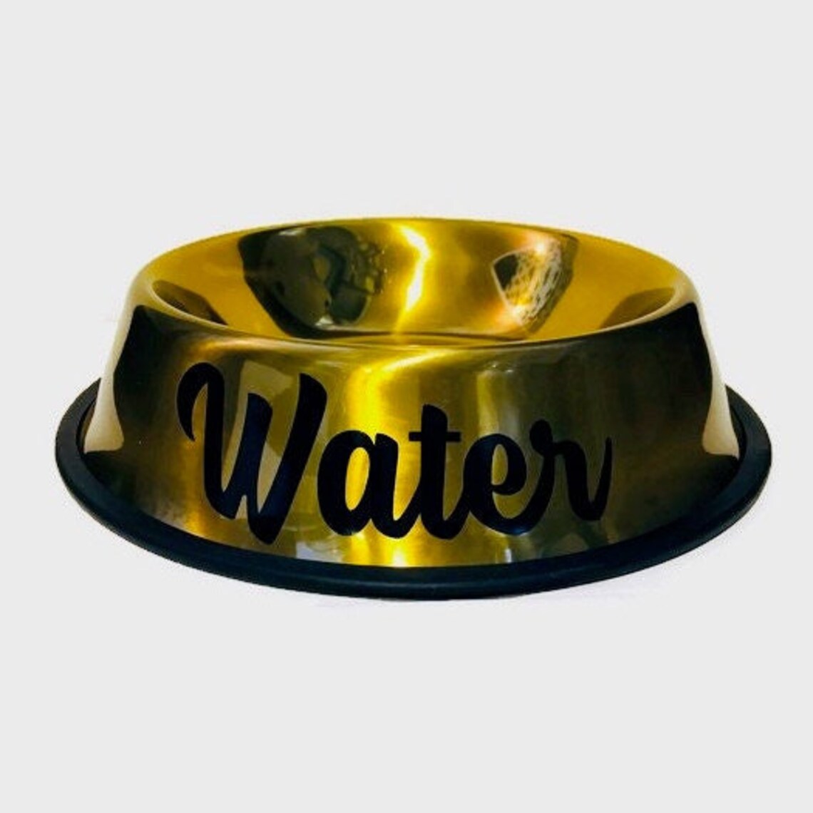 Gold Dog Bowl Personalized Gold Dog Dish Custom Cat Bowls Etsy