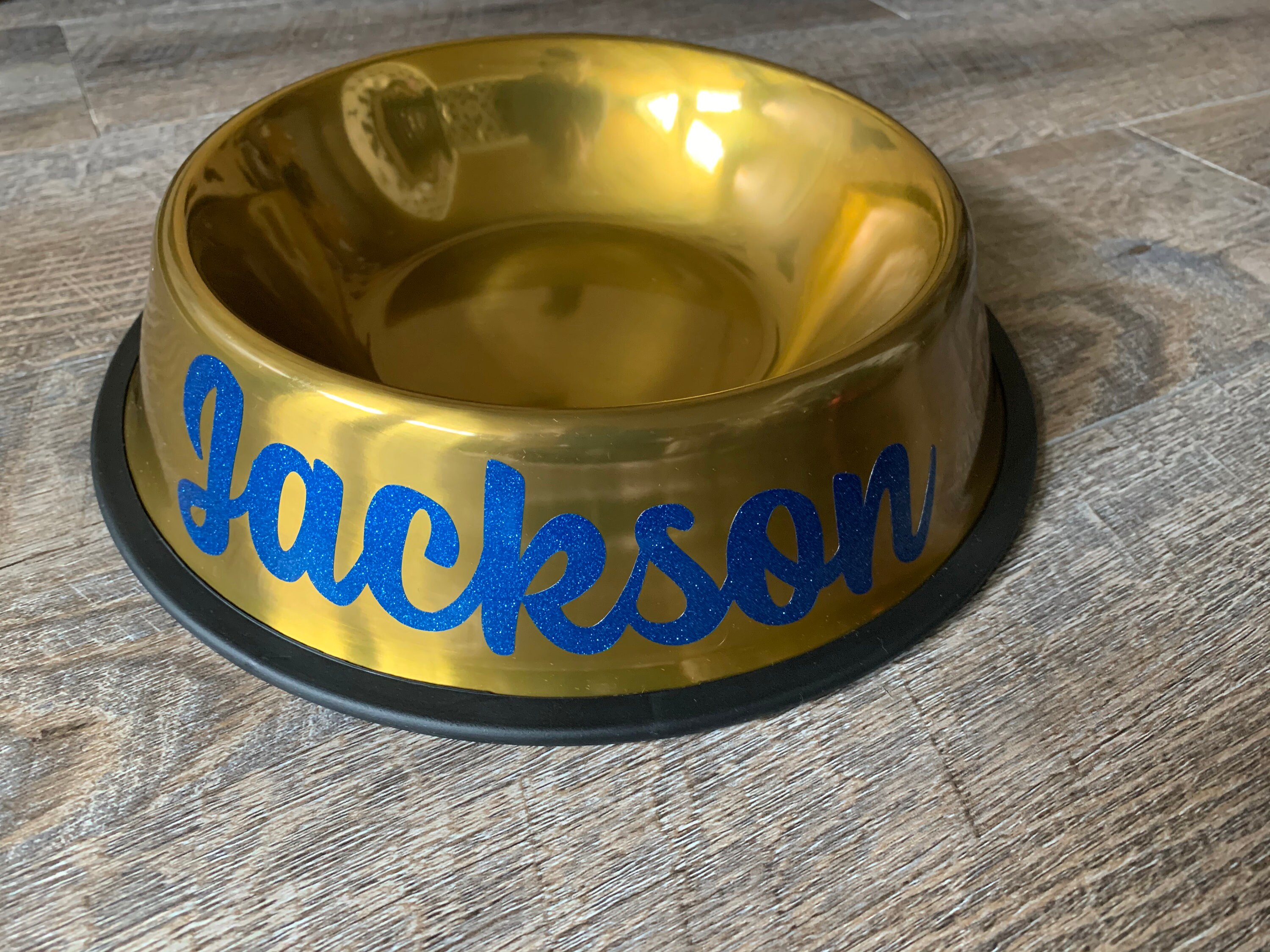 Gold Dog Bowl Personalized Gold Dog Dish Custom Cat Bowls Etsy