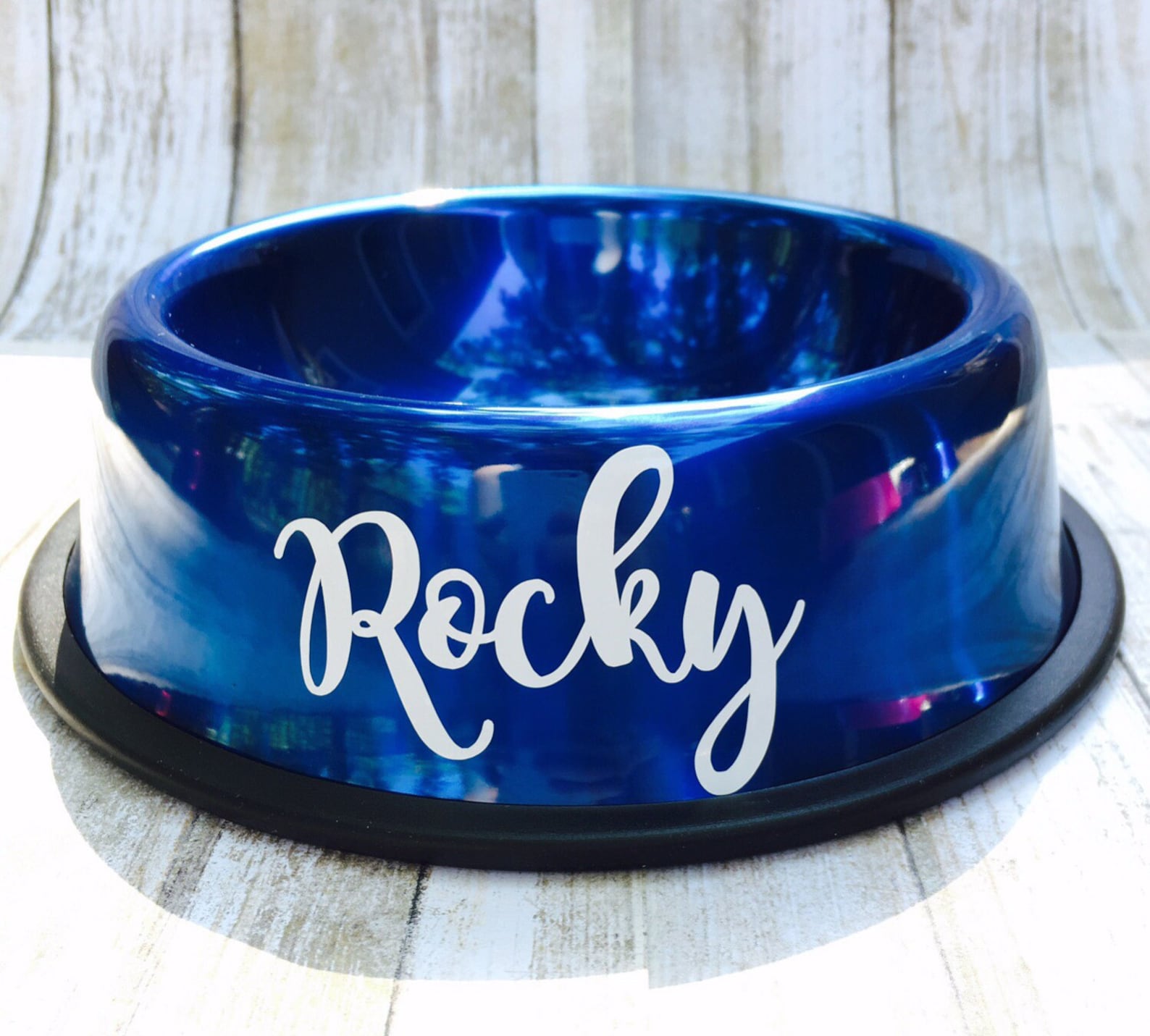 Blue Dog Bowl Personalized Blue Dog Bowl Custom Dog Dish - Etsy