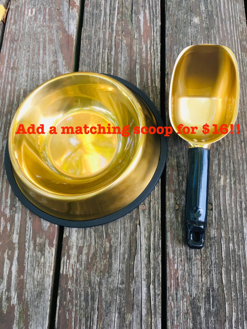 Gold Dog Bowl Personalized Gold Dog Dish Custom Cat Bowls Etsy