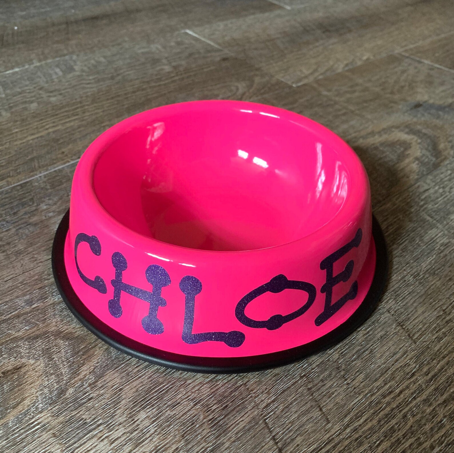 Pink Dog Bowl Personalized Pink Dog Dish Custom Pink Cat Etsy